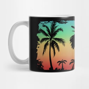 Vibrant Tropical Forest Silhouette Streetwear Mug